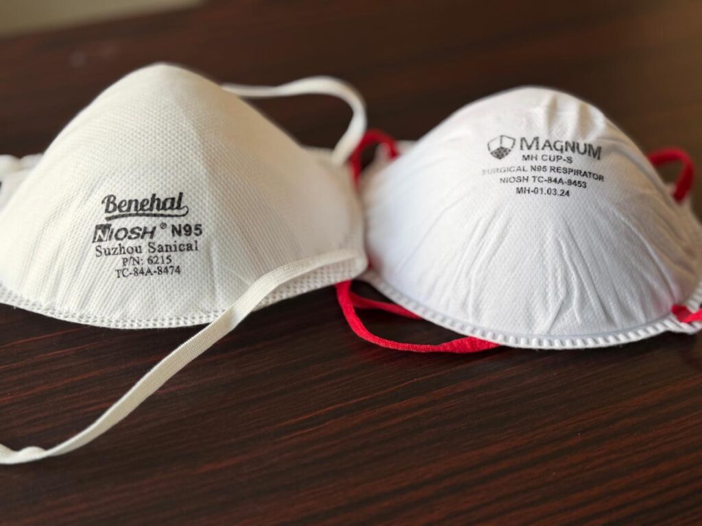 Benehal N95 and Magnum MH CUP-S surgical N95 masks comparison